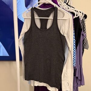 Lululemon Women's Dark Gray Racerback Tank Top - Classic Everyday Layering